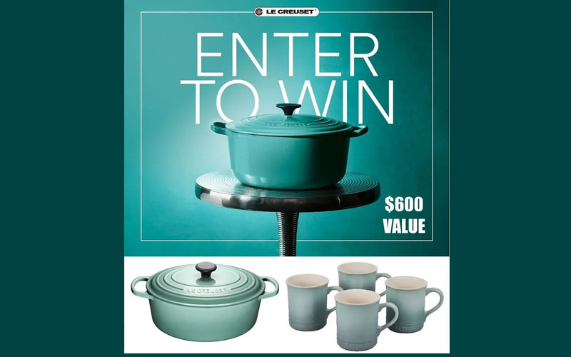 Une cocotte de 4.7l + 4 tasses Le Creuset de 600 $