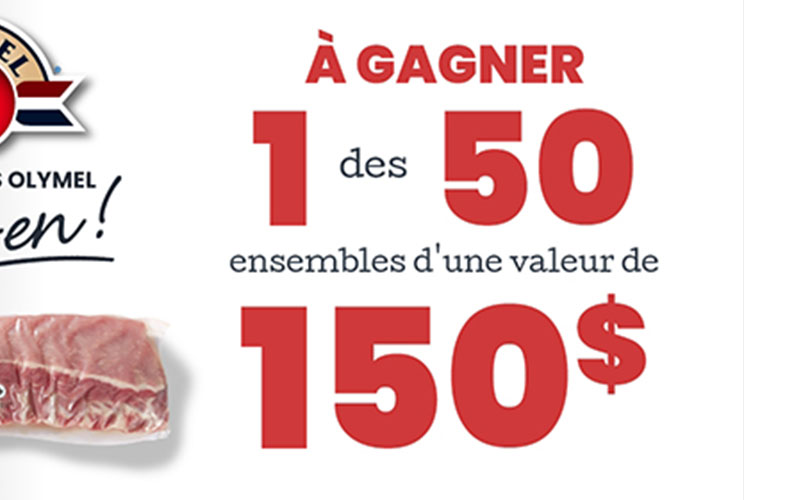 Courez la chance de gagner 1 des 50 ensembles d'une valeur de 150$.