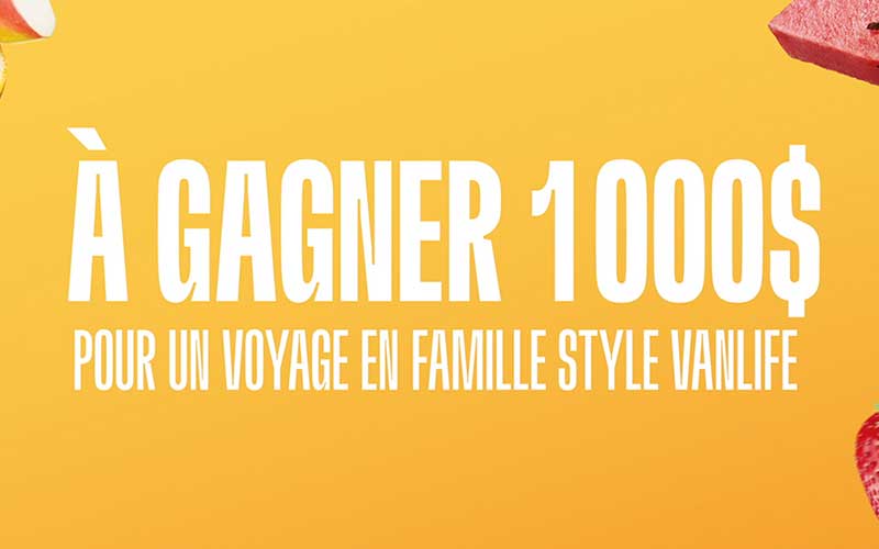 1000 $ pour un voyage en famille