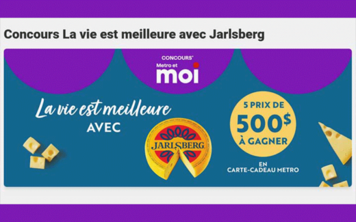 5 cartes-cadeaux Metro de 500 $