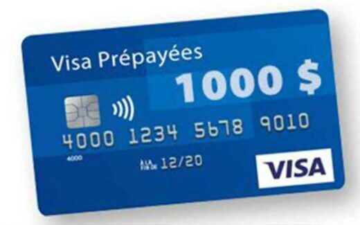 3 cartes Visa prépayées de 1 000 $ chacune