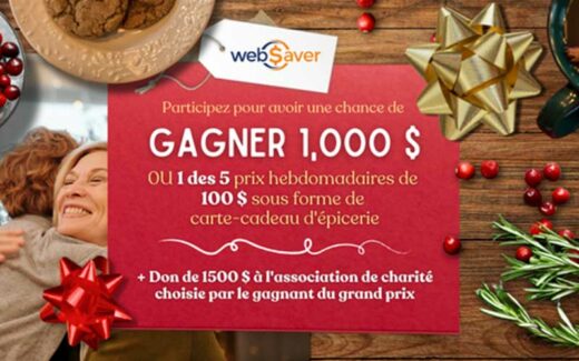 1000 $ ou 5 prix d’épicerie de 100 $ chacun
