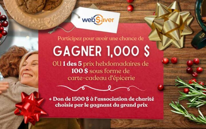 1000 $ ou 5 prix d’épicerie de 100 $ chacun