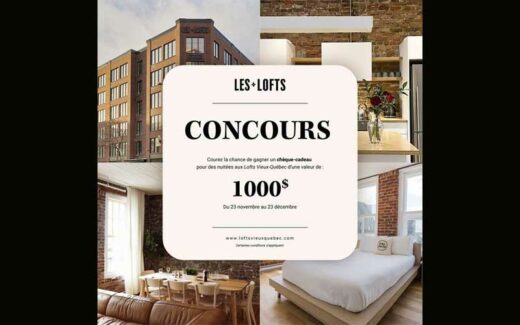 Un chèque-cadeau Les Lofts Vieux-Québec de 1000 $