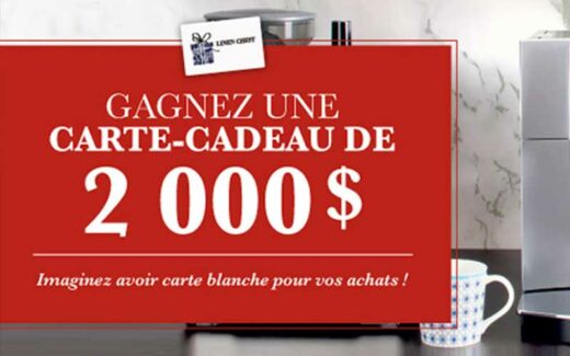 Une carte cadeau Linen chest de 2 000 $