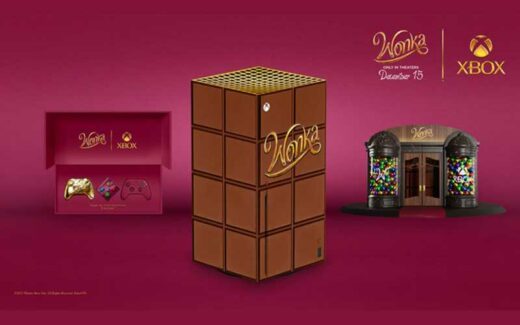 Une console de jeux vidéo Xbox Series S édition Wonka