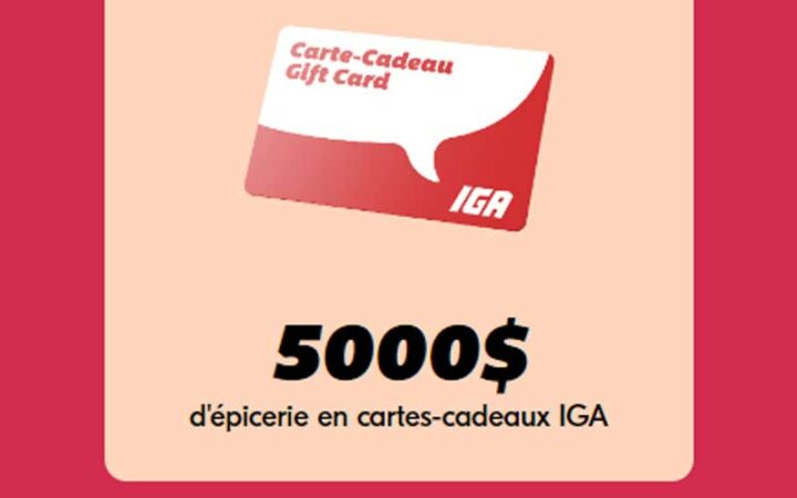 5 000 $ d’épicerie