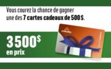 7 cartes-cadeaux Canac de 500 $ chacune