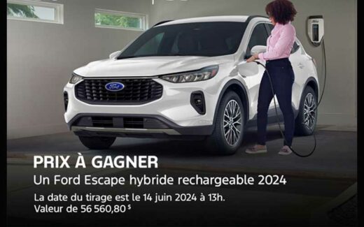 Gagnez un véhicule hybride Ford Escape 2024 (56.560 $)
