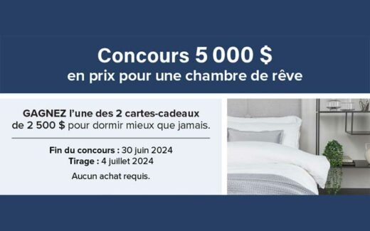 Gagnez 2 cartes-cadeaux Linen Chest de 2500 $ chacune