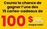 Gagnez 15 cartes cadeaux Tigre Géant de 100 $ chacune