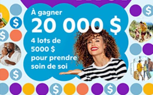Gagnez 1 des 4 lots de 5000 $ en argent pour prendre soin de soi