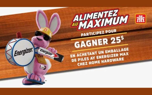 Gagnez 400 cartes-cadeaux Energizer de 25 $
