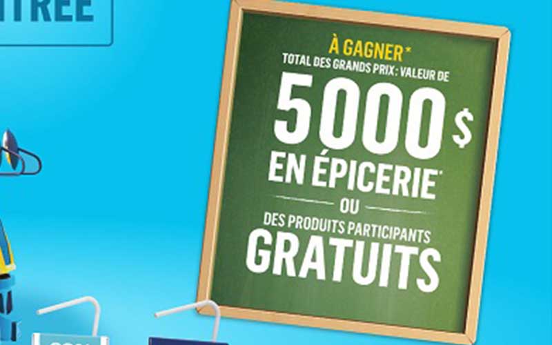 Gagnez 5 prix Epicerie de 1000 $ chacun