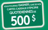 Gagnez 80 cartes-cadeaux d’épicerie de 500 $ chacune