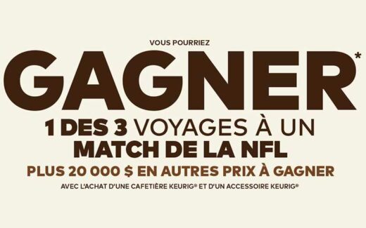 Gagnez 3 voyages à un match de la NFL (5000 $ chacun)
