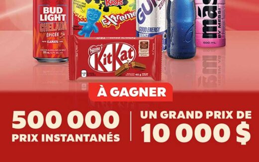 Gagnez un grand prix de 10 000 $ et 500000 prix instantannés