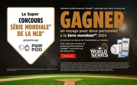 Gagnez un voyage à la Série Mondiale de la MLB (25 450 $)