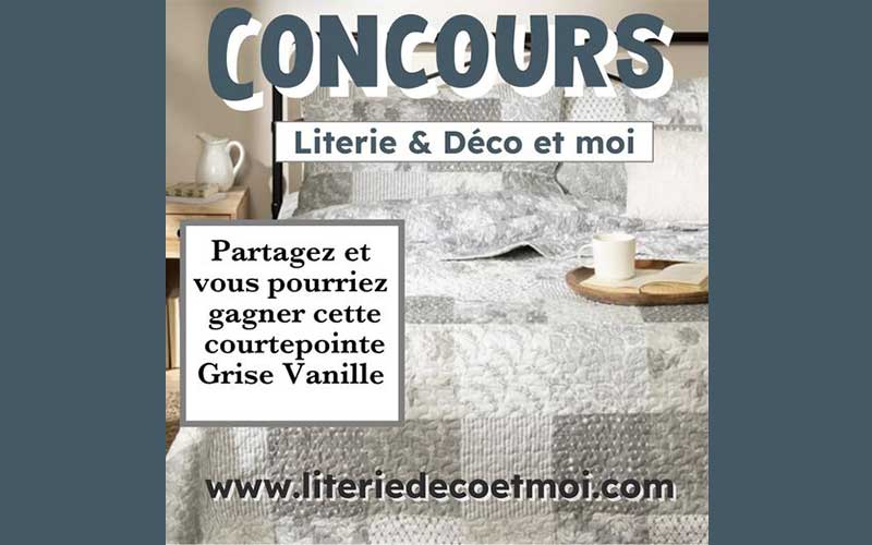 Gagnez une courtepointe Grise Vanille