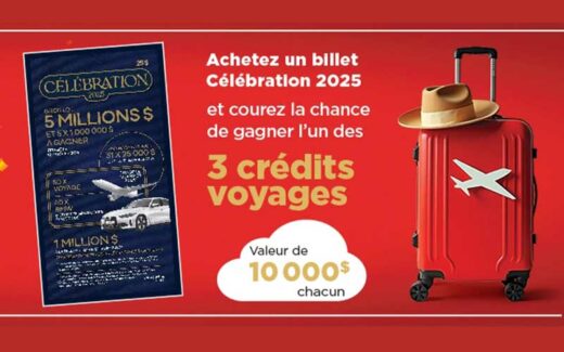 Gagnez 3 crédits voyages de 10000 $ chacun