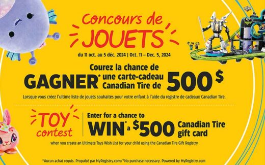 Gagnez 30 cartes-cadeaux Canadian Tire de 500 $ chacune