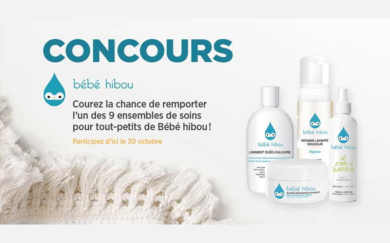 Gagnez 9 ensembles de soins pour tout-petits bébé hibou