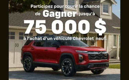 Gagnez 75 000 $ pour l’achat d’un véhicule neuf