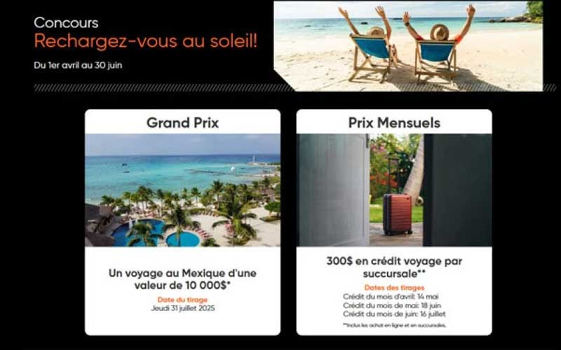 Concours Guillevin - Un crédit voyage de 10 000 $ à gagner