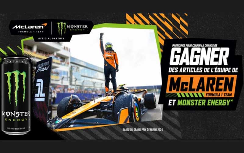 Concours Monster Energy McLaren - 400 prix instantanés à gagner