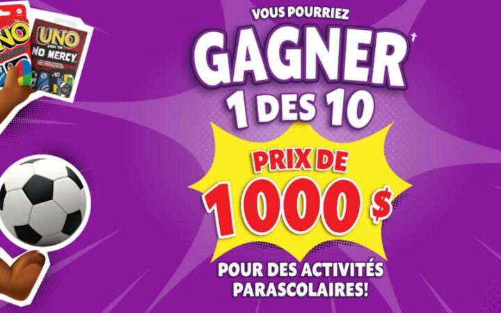 Gagnez 10 prix en argent de 1000 $ chacun