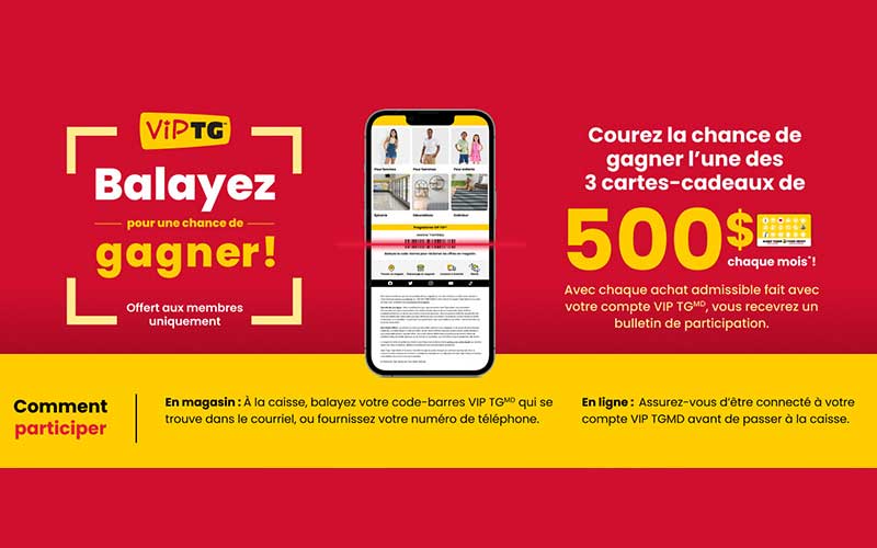 Gagnez 36 cartes cadeaux Tigre Géant de 500 $ chacune