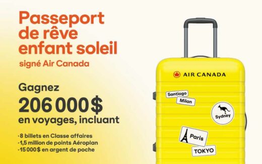 Concours Passeport de Rêve Air Canada enfant soleil - Gagnez 206 000 $ en voyages