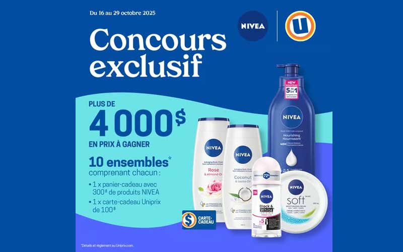 Gagnez 10 ensembles cadeaux d'une valeur total de 4000$