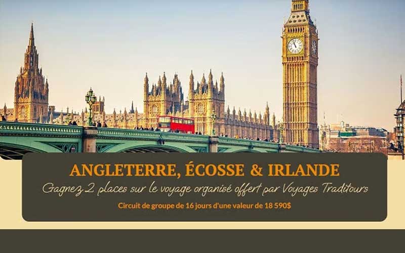 Gagnez un voyage organisé pour deux au cœur du Royaume réuni