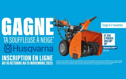 Gagnez une Souffleuse à Neige Husqvarna de 3000 $