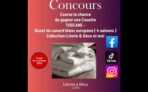 Gagnez une Couette TOSCANE - Duvet de canard blanc européen