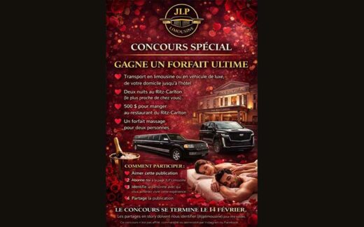 Concours St-Valentin Limousine JLP- Gagnez un forfait ultime