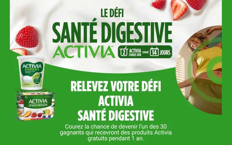 Gagnez du Activia GRATUIT pendant un an (30 gagnants)