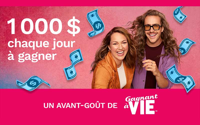 1000$ chaque jour à gagner grâce à Loto-Québec