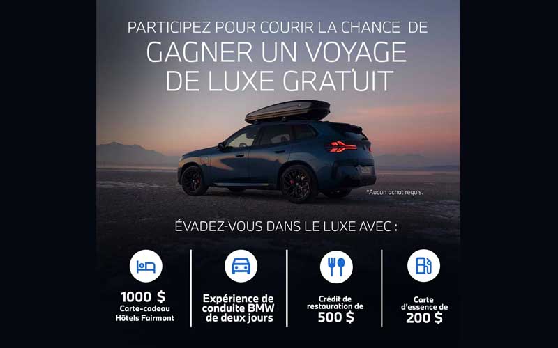 Gagnez une escapade de Luxe avec BMW MINI Laval et Planète Mazda