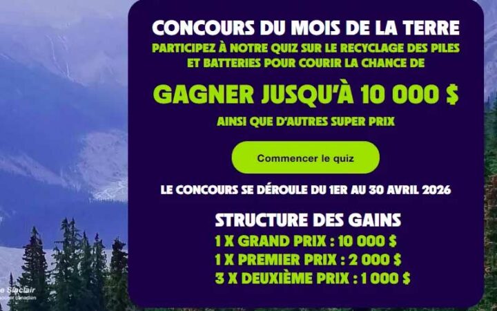 Concours du Mois de la Terre et gagnez jusqu'à 10000 $