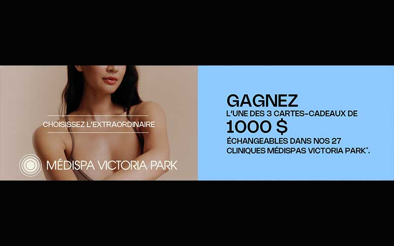 Gagnez 3000$ en cartes cadeaux Médispa Victoria Park