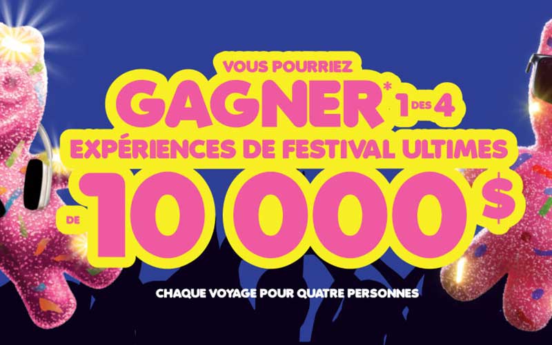 Gagnez 4 voyages ultimes de festival (10000$ chacun)