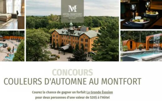 Gagnez un forfait La grande évasion pour deux personnes à l'Hôtel Montfort