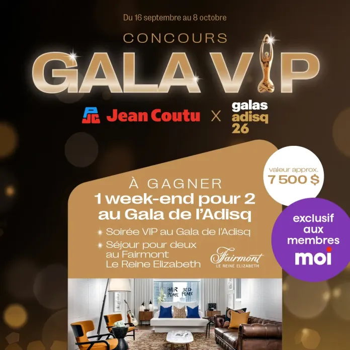 Gagnez un weekend VIP au Gala de l’Adisq d’une valeur de 7500$