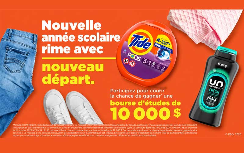 Gagnez 15 bourses d’études de 10 000 $ chacune