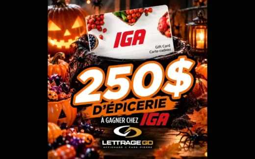 Gagnez 250$ d'épicerie - Concours Lettrage GD