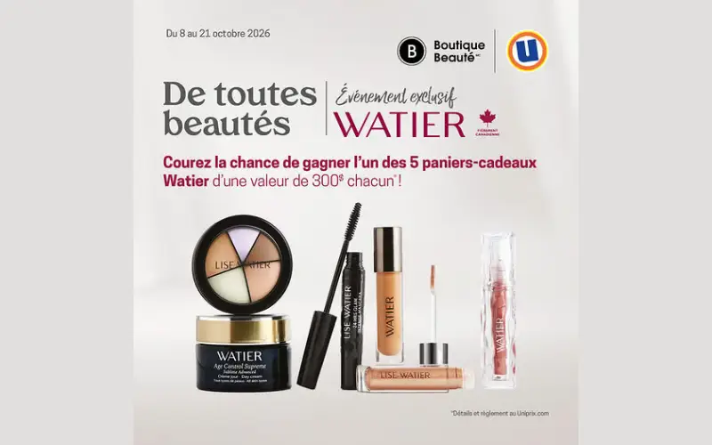 Gagnez l'un des cinq paniers-cadeaux de produits WATIER