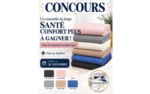 Gagnez un ensemble de draps SANTÉ CONFORT PLUS
