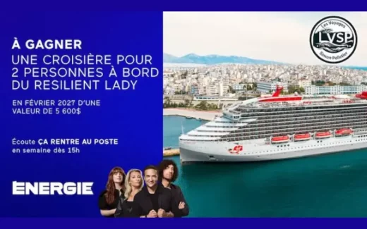 Gagnez une croisière de 7 nuits de 5600 $ à bord du Resilient Lady